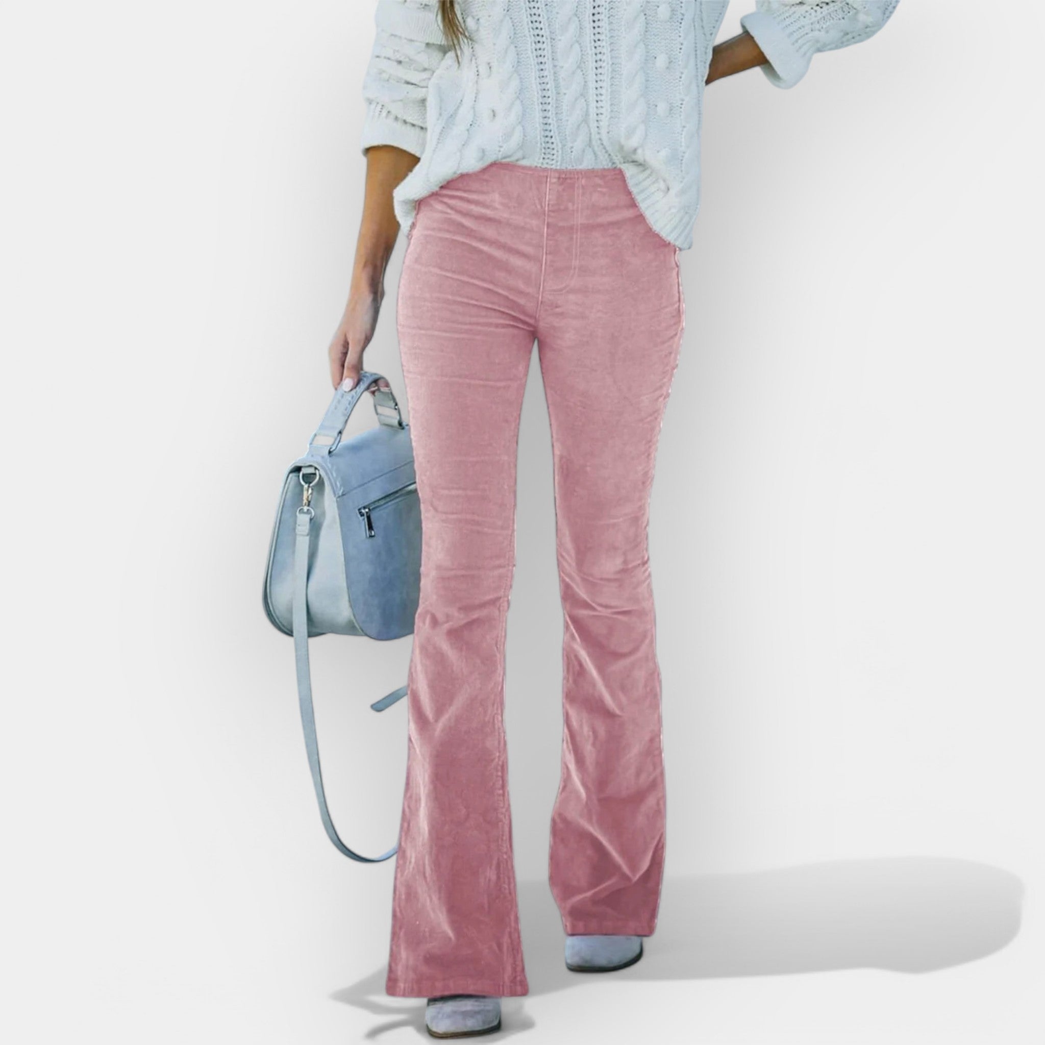 Visok pas hlače s širokimi hlačnicami